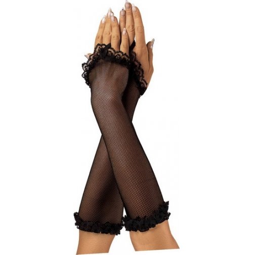 Жіночі рукавички (чорна сітка)