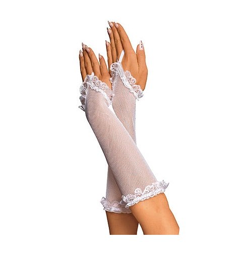 Сексуальные перчатки - Женские перчатки в белую сеточку