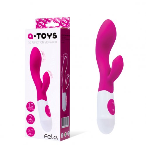 Вибратор с клиторальным стимулятором Toyfa A-Toys Fela, силикон, розовый, 20,5 см