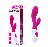 Вибратор с клиторальным стимулятором Toyfa A-Toys Fela, силикон, розовый, 20,5 см